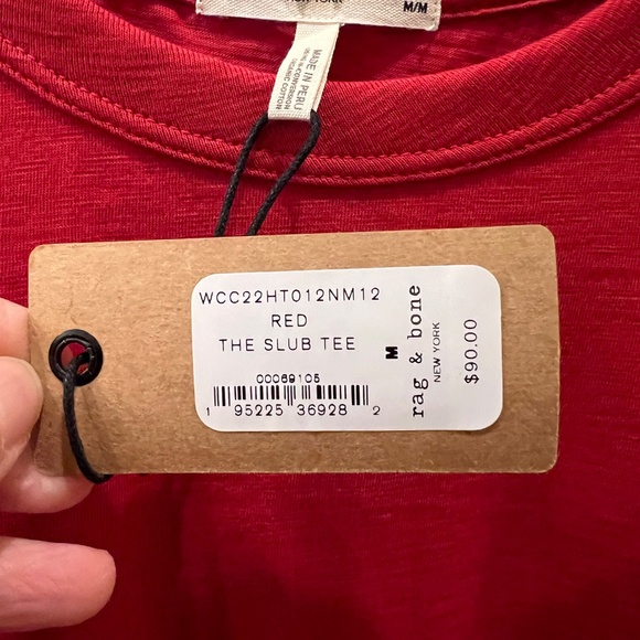 Rag & Bone, The Slub Tee - Red, Medium (NWT) - Picture 2 of 6